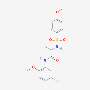 molecular formula C17H19ClN2O5S B4391563 N-(5-chloro-2-methoxyphenyl)-2-[(4-methoxyphenyl)sulfonylamino]propanamide 
