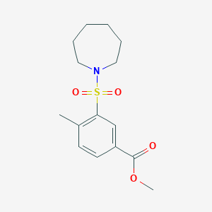 molecular formula C15H21NO4S B4391611 Methyl 3-(azepan-1-ylsulfonyl)-4-methylbenzoate 