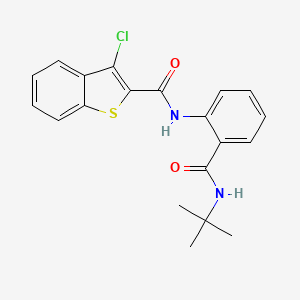 molecular formula C20H19ClN2O2S B4391637 N-[2-(tert-butylcarbamoyl)phenyl]-3-chloro-1-benzothiophene-2-carboxamide 