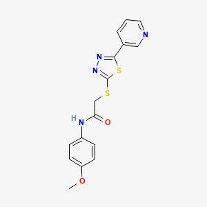 molecular formula C16H14N4O2S2 B4391781 N~1~-(4-METHOXYPHENYL)-2-{[5-(3-PYRIDYL)-1,3,4-THIADIAZOL-2-YL]SULFANYL}ACETAMIDE 