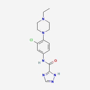 molecular formula C15H19ClN6O B4391948 N-[3-chloro-4-(4-ethylpiperazin-1-yl)phenyl]-1H-1,2,4-triazole-5-carboxamide 
