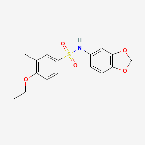 molecular formula C16H17NO5S B4391996 N-(1,3-benzodioxol-5-yl)-4-ethoxy-3-methylbenzenesulfonamide 