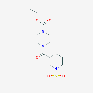 molecular formula C14H25N3O5S B4392095 Ethyl 4-{[1-(methylsulfonyl)piperidin-3-yl]carbonyl}piperazine-1-carboxylate 