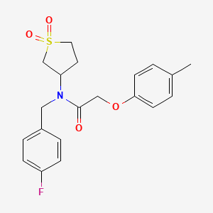 molecular formula C20H22FNO4S B4392205 N-(1,1-dioxothiolan-3-yl)-N-[(4-fluorophenyl)methyl]-2-(4-methylphenoxy)acetamide 