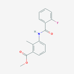 molecular formula C16H14FNO3 B4392306 methyl 3-[(2-fluorobenzoyl)amino]-2-methylbenzoate 