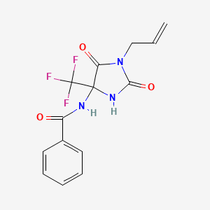 molecular formula C14H12F3N3O3 B4392320 N-[2,5-dioxo-1-prop-2-enyl-4-(trifluoromethyl)imidazolidin-4-yl]benzamide 