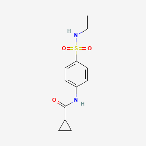 molecular formula C12H16N2O3S B4392377 N-[4-(ethylsulfamoyl)phenyl]cyclopropanecarboxamide 