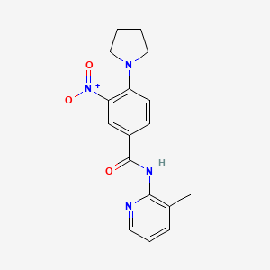 molecular formula C17H18N4O3 B4392456 N-(3-methylpyridin-2-yl)-3-nitro-4-pyrrolidin-1-ylbenzamide 