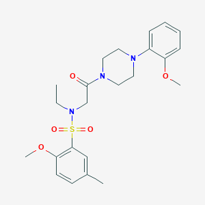 molecular formula C23H31N3O5S B4392556 N-ethyl-2-methoxy-N-[2-[4-(2-methoxyphenyl)piperazin-1-yl]-2-oxoethyl]-5-methylbenzenesulfonamide 