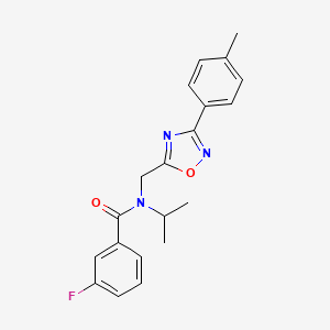 molecular formula C20H20FN3O2 B4392586 3-fluoro-N-{[3-(4-methylphenyl)-1,2,4-oxadiazol-5-yl]methyl}-N-(propan-2-yl)benzamide 