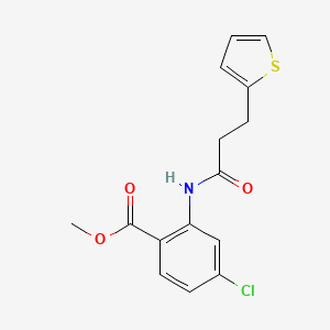 molecular formula C15H14ClNO3S B4392634 Methyl 4-chloro-2-(3-thiophen-2-ylpropanoylamino)benzoate 