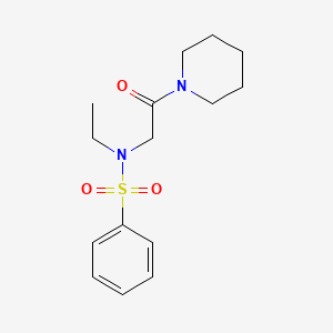 molecular formula C15H22N2O3S B4392676 N-ethyl-N-[2-oxo-2-(piperidin-1-yl)ethyl]benzenesulfonamide 