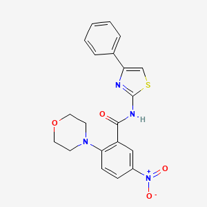 molecular formula C20H18N4O4S B4392732 2-(4-morpholinyl)-5-nitro-N-(4-phenyl-1,3-thiazol-2-yl)benzamide 