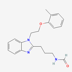 molecular formula C20H23N3O2 B4392733 N-[3-[1-[2-(2-methylphenoxy)ethyl]benzimidazol-2-yl]propyl]formamide 