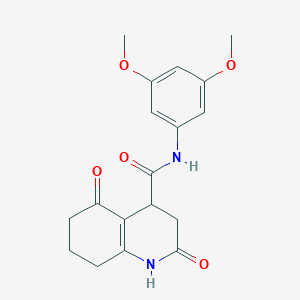 molecular formula C18H20N2O5 B4392805 N-(3,5-dimethoxyphenyl)-2,5-dioxo-1,2,3,4,5,6,7,8-octahydroquinoline-4-carboxamide 