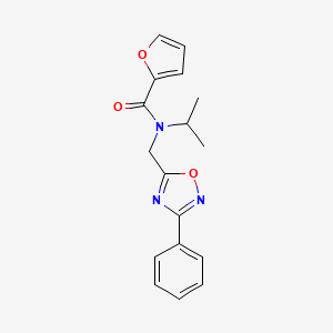 molecular formula C17H17N3O3 B4393056 N-[(3-phenyl-1,2,4-oxadiazol-5-yl)methyl]-N-(propan-2-yl)furan-2-carboxamide 