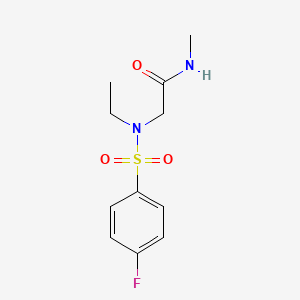 molecular formula C11H15FN2O3S B4393059 N~2~-ethyl-N~2~-[(4-fluorophenyl)sulfonyl]-N-methylglycinamide 