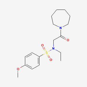 molecular formula C17H26N2O4S B4393223 N-[2-(azepan-1-yl)-2-oxoethyl]-N-ethyl-4-methoxybenzenesulfonamide 