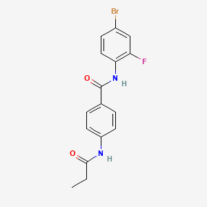 molecular formula C16H14BrFN2O2 B4393243 N-(4-BROMO-2-FLUOROPHENYL)-4-PROPANAMIDOBENZAMIDE 