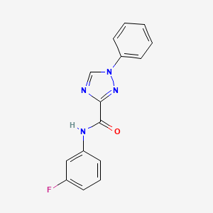 molecular formula C15H11FN4O B4393292 N-(3-fluorophenyl)-1-phenyl-1,2,4-triazole-3-carboxamide 