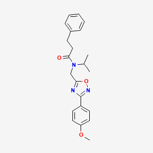 molecular formula C22H25N3O3 B4393350 N-{[3-(4-methoxyphenyl)-1,2,4-oxadiazol-5-yl]methyl}-3-phenyl-N-(propan-2-yl)propanamide 