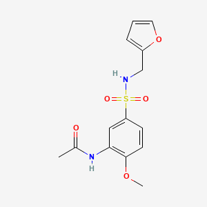 molecular formula C14H16N2O5S B4393362 N-[5-(furan-2-ylmethylsulfamoyl)-2-methoxyphenyl]acetamide 