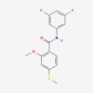 molecular formula C15H13F2NO2S B4393468 N-(3,5-difluorophenyl)-2-methoxy-4-(methylsulfanyl)benzamide 