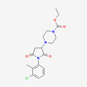 molecular formula C18H22ClN3O4 B4393502 Ethyl 4-[1-(3-chloro-2-methylphenyl)-2,5-dioxopyrrolidin-3-yl]piperazine-1-carboxylate 