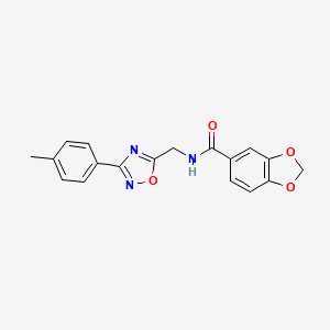 molecular formula C18H15N3O4 B4393537 N-{[3-(4-METHYLPHENYL)-1,2,4-OXADIAZOL-5-YL]METHYL}-2H-1,3-BENZODIOXOLE-5-CARBOXAMIDE 