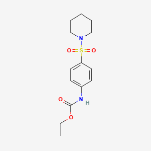 molecular formula C14H20N2O4S B4393649 Carbamic acid, (4-(1-piperidinylsulfonyl)phenyl)-, ethyl ester CAS No. 81865-15-8