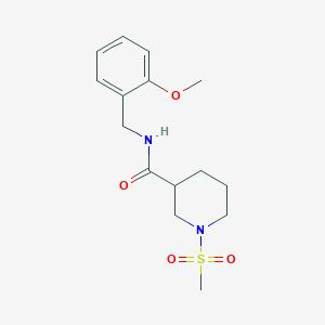 molecular formula C15H22N2O4S B4393654 N-(2-methoxybenzyl)-1-(methylsulfonyl)piperidine-3-carboxamide 