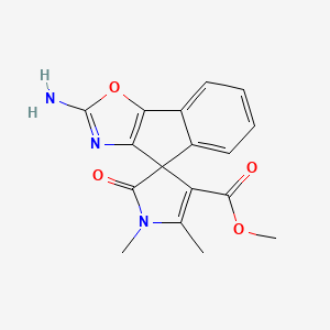molecular formula C17H15N3O4 B4393682 Methyl 2-amino-1',2'-dimethyl-5'-oxospiro[indeno[2,1-d][1,3]oxazole-4,4'-pyrrole]-3'-carboxylate 