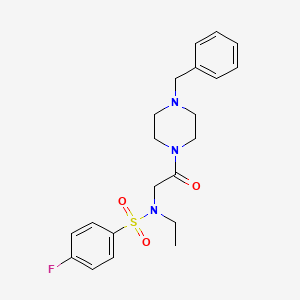 molecular formula C21H26FN3O3S B4393702 N-[2-(4-benzylpiperazin-1-yl)-2-oxoethyl]-N-ethyl-4-fluorobenzenesulfonamide 