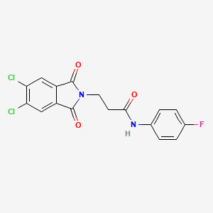 molecular formula C17H11Cl2FN2O3 B4393758 3-(5,6-Dichloro-1,3-dioxo-1,3-dihydro-2H-isoindol-2-YL)-N~1~-(4-fluorophenyl)propanamide 
