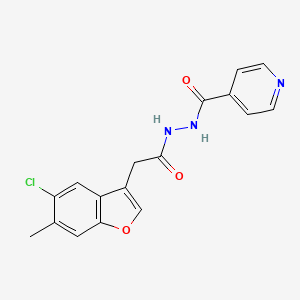 molecular formula C17H14ClN3O3 B4393789 N'-[2-(5-chloro-6-methyl-1-benzofuran-3-yl)acetyl]pyridine-4-carbohydrazide 