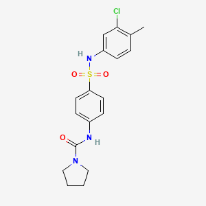 molecular formula C18H20ClN3O3S B4393836 N-[4-[(3-chloro-4-methylphenyl)sulfamoyl]phenyl]pyrrolidine-1-carboxamide 