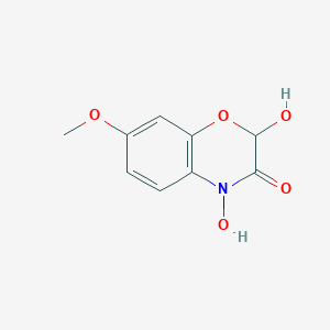 molecular formula C9H9NO5 B043939 2,4-Dihydroxy-7-methoxy-1,4-benzoxazin-3-one CAS No. 15893-52-4