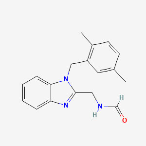 molecular formula C18H19N3O B4393940 N-[[1-[(2,5-dimethylphenyl)methyl]benzimidazol-2-yl]methyl]formamide 