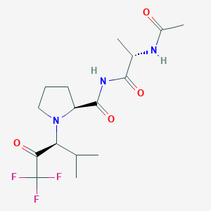 molecular formula C16H24F3N3O4 B043940 Acetylalanyl-prolyl-valyl-trifluoromethyl ketone CAS No. 116380-62-2