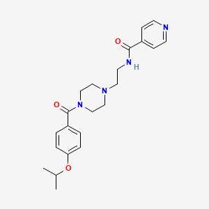 molecular formula C22H28N4O3 B4394003 N-[2-[4-(4-propan-2-yloxybenzoyl)piperazin-1-yl]ethyl]pyridine-4-carboxamide 