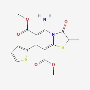 molecular formula C16H16N2O5S2 B4394026 dimethyl 5-amino-2-methyl-3-oxo-7-thiophen-2-yl-7H-[1,3]thiazolo[3,2-a]pyridine-6,8-dicarboxylate 