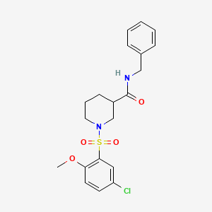 molecular formula C20H23ClN2O4S B4394029 N-BENZYL-1-(5-CHLORO-2-METHOXYBENZENESULFONYL)PIPERIDINE-3-CARBOXAMIDE 