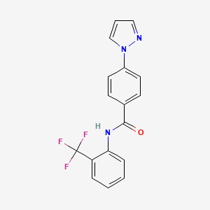 molecular formula C17H12F3N3O B4394065 4-pyrazol-1-yl-N-[2-(trifluoromethyl)phenyl]benzamide 
