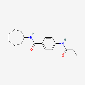 molecular formula C17H24N2O2 B4394113 N-cycloheptyl-4-(propanoylamino)benzamide 