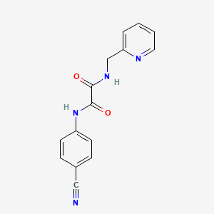 molecular formula C15H12N4O2 B4394115 N'-(4-cyanophenyl)-N-(pyridin-2-ylmethyl)oxamide 