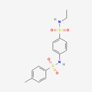 molecular formula C15H18N2O4S2 B4394135 N-ethyl-4-(4-methylbenzenesulfonamido)benzene-1-sulfonamide 