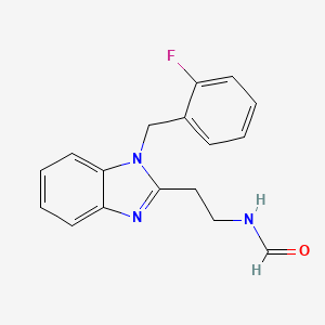 molecular formula C17H16FN3O B4394183 N-[2-[1-[(2-fluorophenyl)methyl]benzimidazol-2-yl]ethyl]formamide 