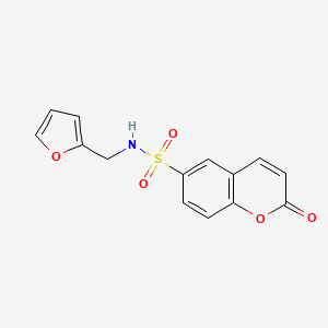 molecular formula C14H11NO5S B4394285 N-(furan-2-ylmethyl)-2-oxochromene-6-sulfonamide 