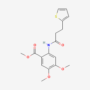 molecular formula C17H19NO5S B4394308 Methyl 4,5-dimethoxy-2-(3-(2-thienyl)propanoylamino)benzoate 