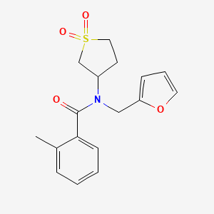 molecular formula C17H19NO4S B4394344 N-(1,1-dioxidotetrahydrothiophen-3-yl)-N-(furan-2-ylmethyl)-2-methylbenzamide 